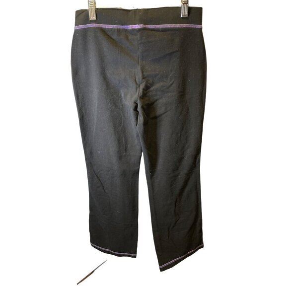 Danskin Black and Purple-Trimmed Athletic Capri Bottoms Pants SZ Small - Picture 2 of 5